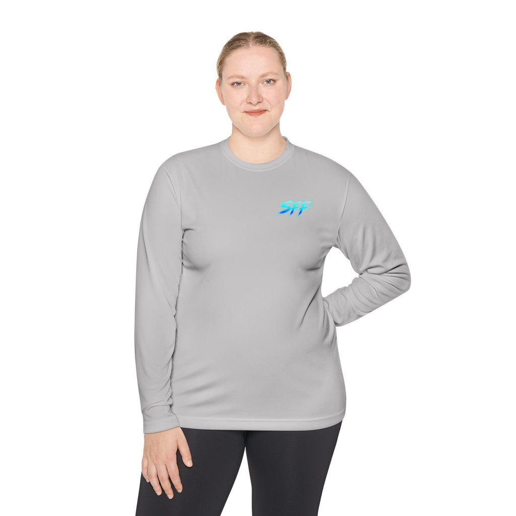 South Flawdas Fishing Long Sleeve Tee — Coastal Sunset Tarpon Boat Graphic