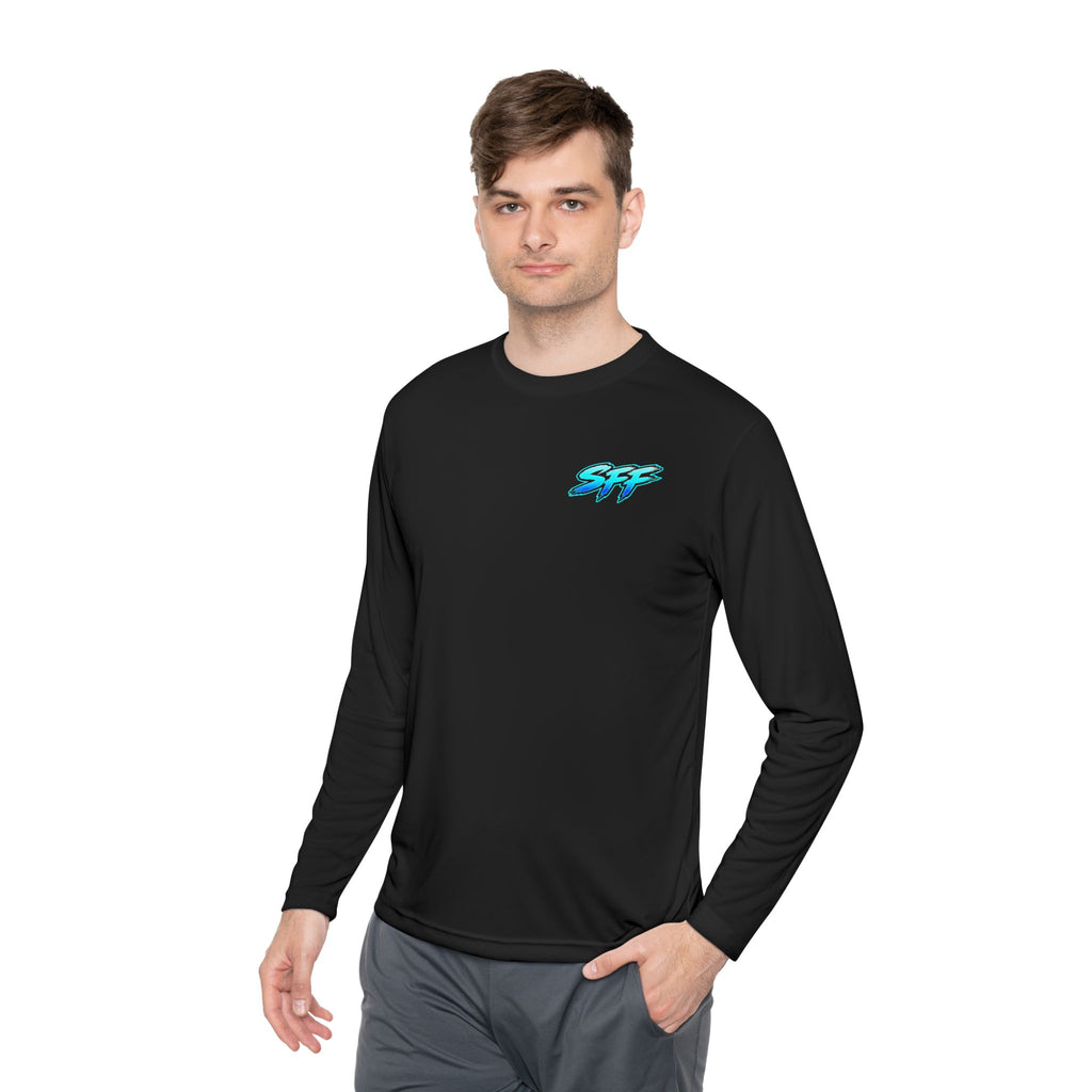 South Flawdas Fishing Long Sleeve Tee — Coastal Sunset Tarpon Boat Graphic