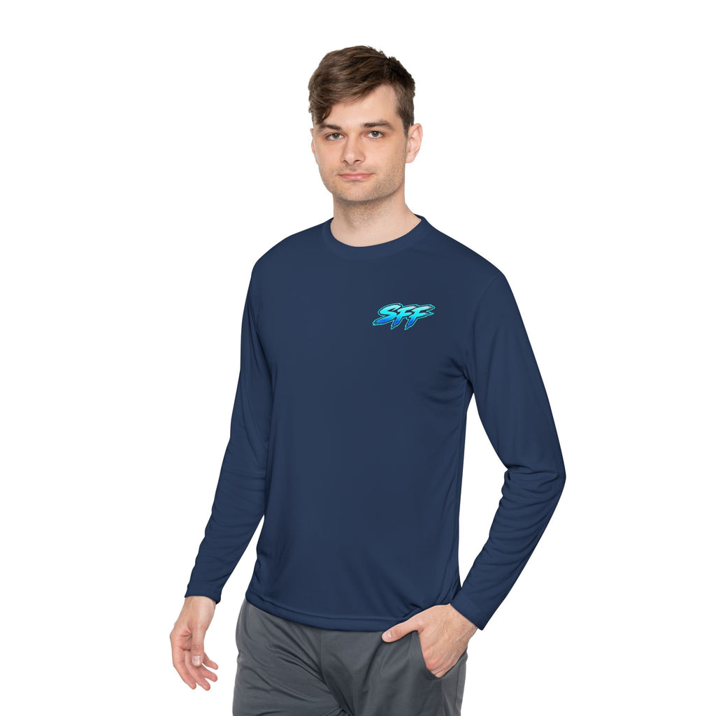 South Flawdas Fishing Long Sleeve Tee — Coastal Sunset Tarpon Boat Graphic